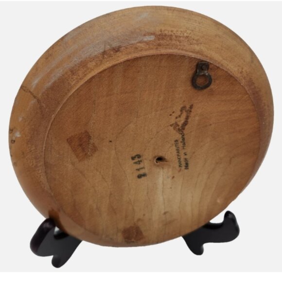 Vintage Hand Painted Dutch WINDMILL PLATE Wood Wall Hanging 7" Holland Made 2143 - Picture 15 of 15